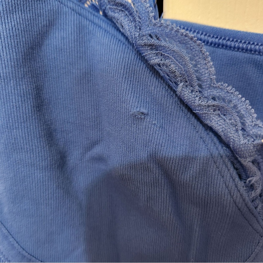Aerie Seamless Rooftop Garden Lace Bra Top in Cobalt Blue - Picture 7 of 10